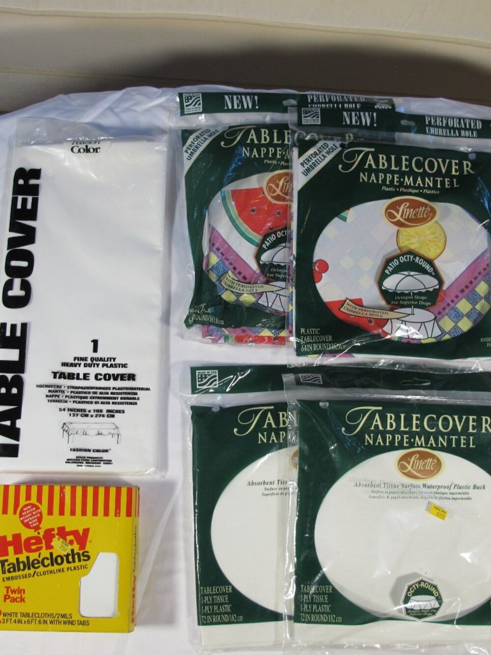 7 Assorted vinyl / plastic tablecloths